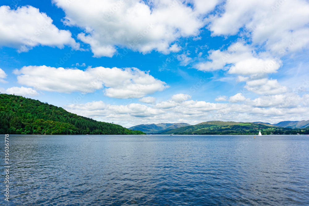 Landscape of Lake Windermere at Lake district national park in United Kingdom Landscape of Lake Windermere at Lake district national park in United Kingdom