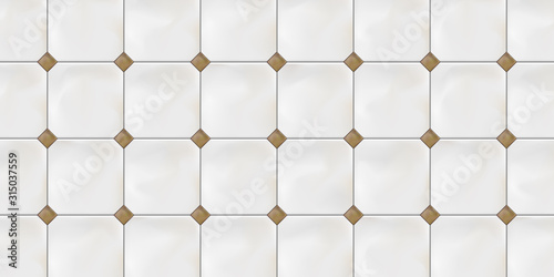 Photo Horizontal square grey luxury marble ceramic tiles with mosaic.