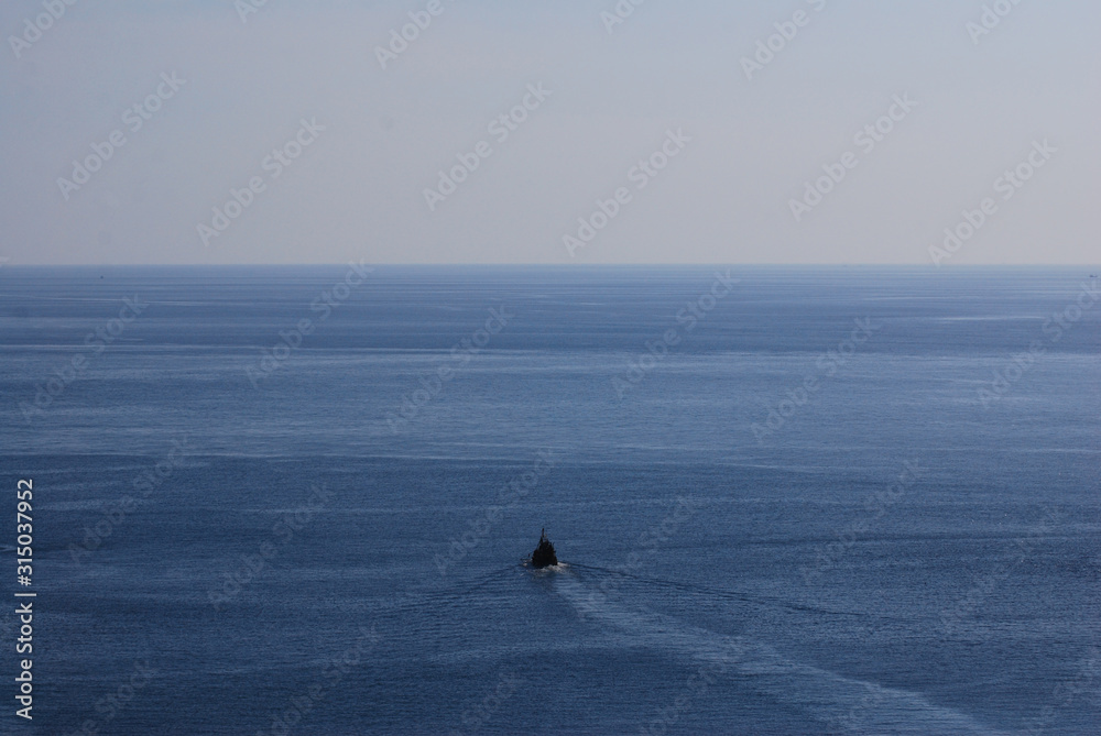 Tranquil scene of horizon seascape blue sea with clearly sky at phuket thailand - Blue nature                        