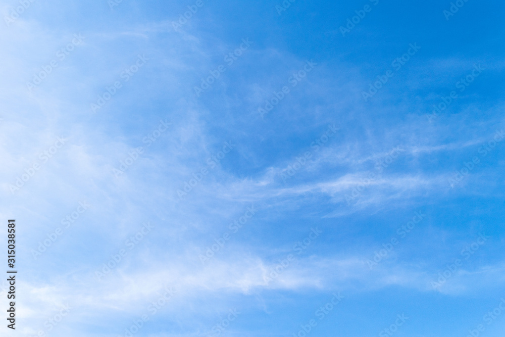 Obraz premium Blue sky with cirrus cloud. It's clearing day and good weather in the morning. It's best time for travelling on holiday.