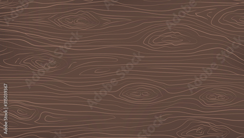 Brown horizontal wooden cutting, chopping board, table or floor surface. Wood texture. Vector illustration