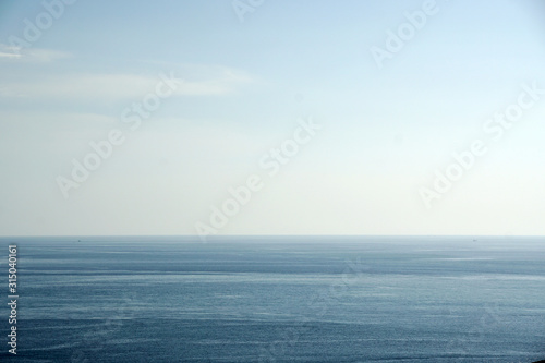 Tranquil scene of horizon seascape blue sea with clearly sky at phuket thailand - Blue gradient nature Backdrop background 