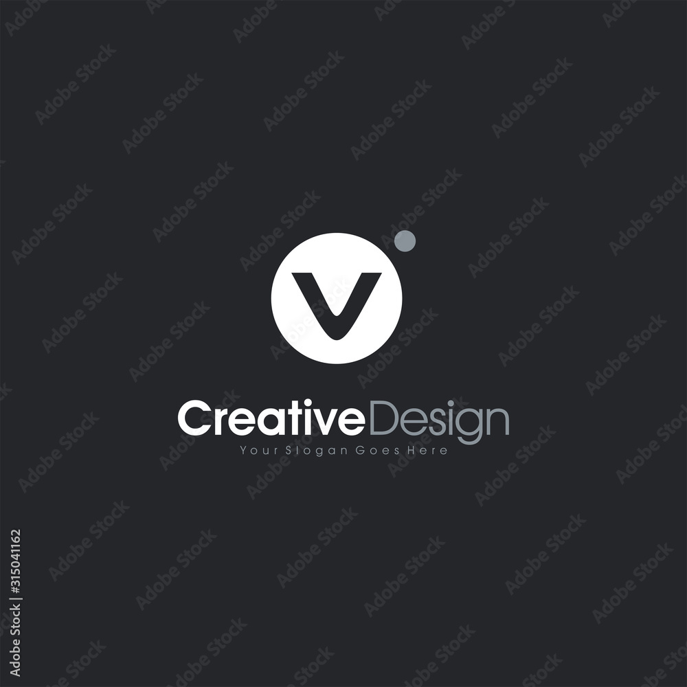 Letter V logo Dot Icon Initial V logo Design Letter V logo Dot Icon Initial V logo Design