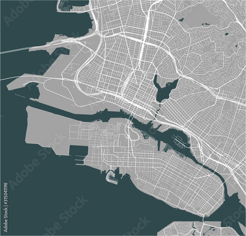 map of the city of Oakland, California, USA