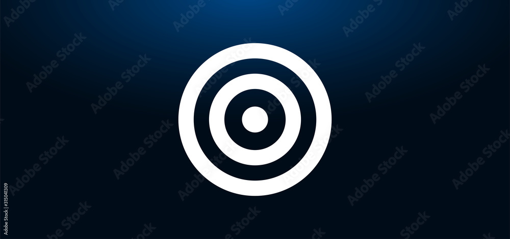 Target icon crystal blue banner background Target icon crystal blue banner background