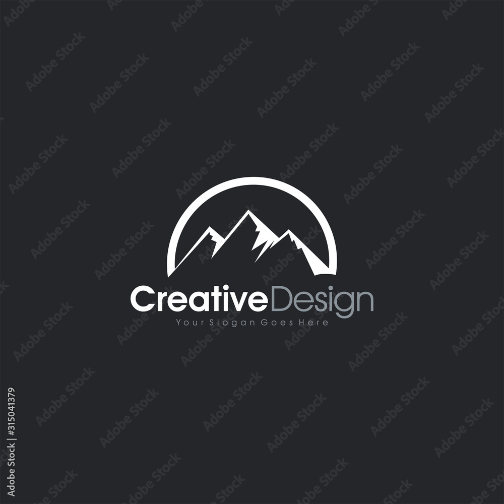 Mountain vector icon illustration design Logo