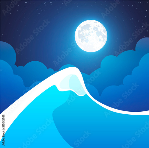 Scenic Night Mountain Lands...