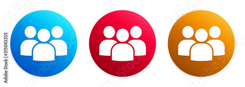 User group icon premium trendy round button set
