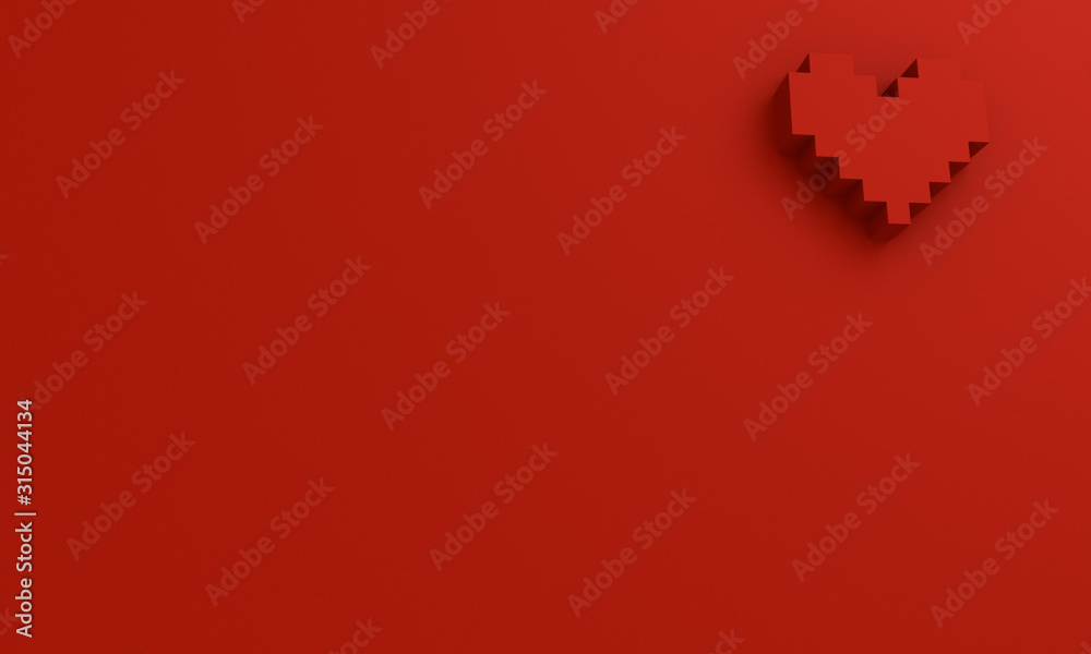 Obraz premium 3D pixel heart shape wallpaper background 