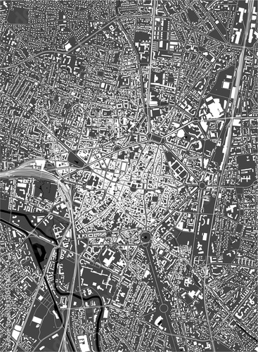 map of the city of Dijon, Cote-dOr, Bourgogne-Franche-Comte, France