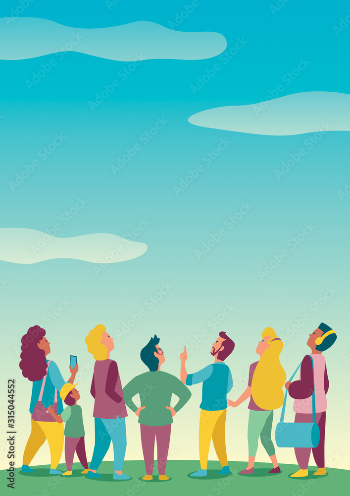 Crowd with Nature Background Crowd with Nature Background