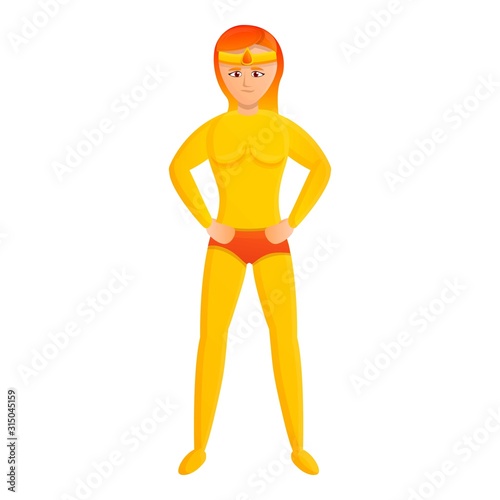 Woman superhero icon. Cartoon of woman superhero vector icon for web design isolated on white background