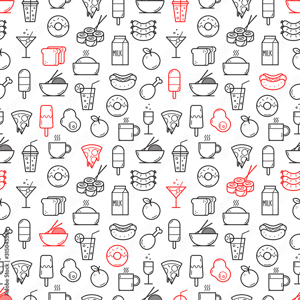 Seamless Food and Drink icons Seamless Food and Drink icons