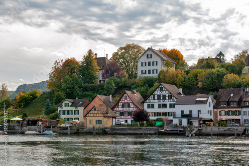 Scenic view of Stein Am Rhein, a small historic town on the River Rhine in Schaffhausen, Switzerland
