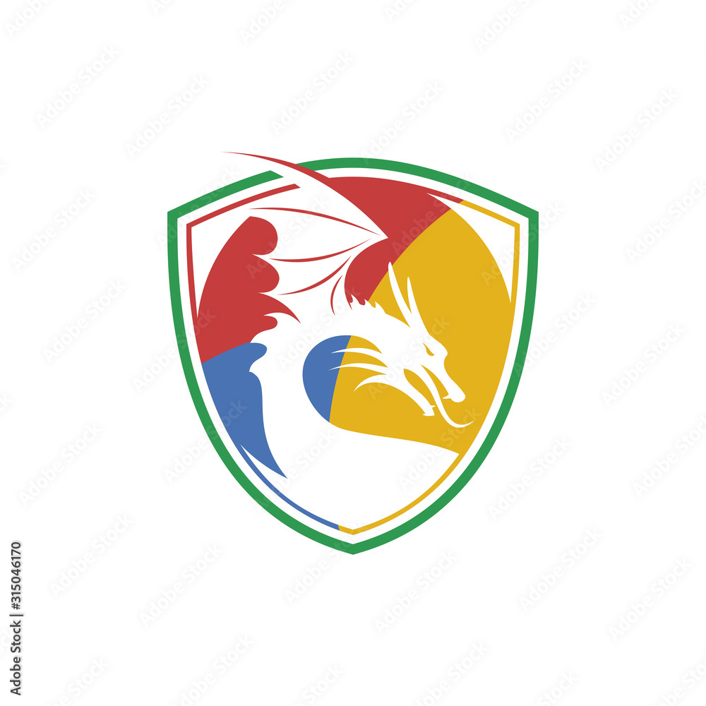 winged dragon and logo security vector winged dragon and logo security vector