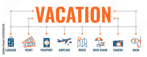 Vacation Time and Tourism Banner