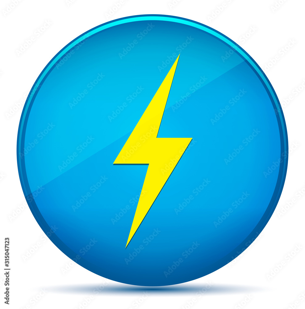 Electricity icon modern flat cyan blue round button Electricity icon modern flat cyan blue round button