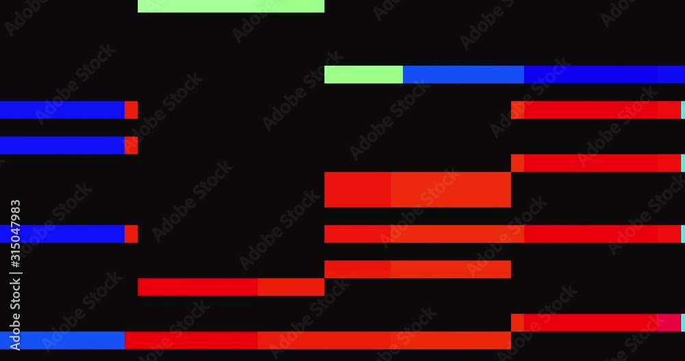 background glitch effect noise on black . Noise on damaged video signal with color bars glitch. Digital artifacts glitch on screen. Old noise effect 80's 90's vintage issues. Glitch on high contrast