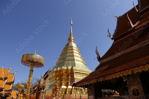 タイ、チェンマイのドイステープ、Wat Phra That Doi Suthep or often called Doi Suthep temple, Chiang Mai ,Thailand