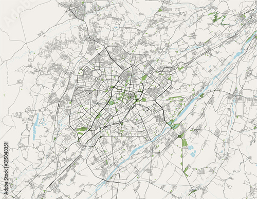 map of the city of Tashkent, Uzbekistan