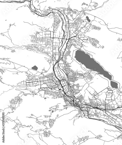 map of the city of Tbilisi, Georgia