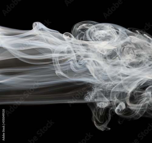 Smoke isolated on black background and texture path