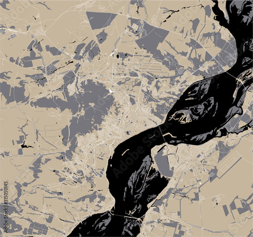 map of the city of Saratov, Russia