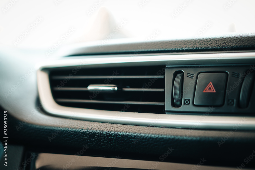 Black Modern car interior details. Black Modern car interior details.