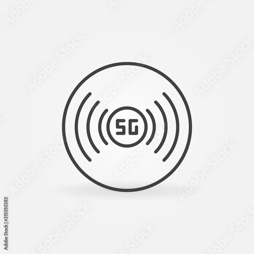 5G technology concept minimal vector icon or sign in thin line style