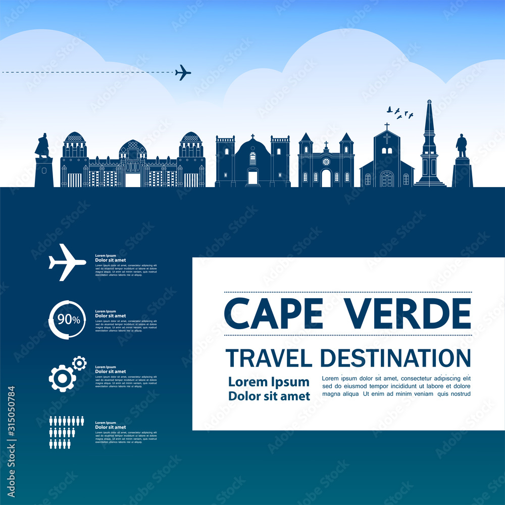 Cape Verde travel destination grand vector illustration. 