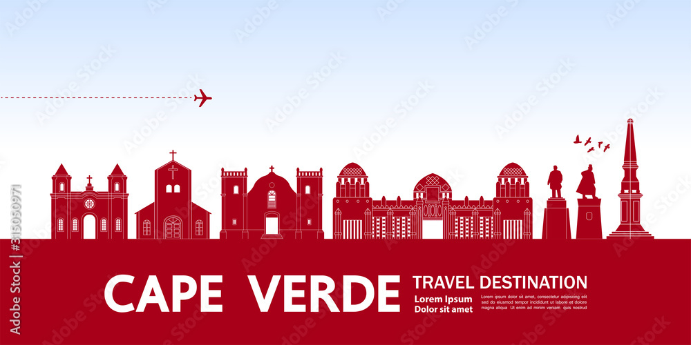 Cape Verde travel destination grand vector illustration. 