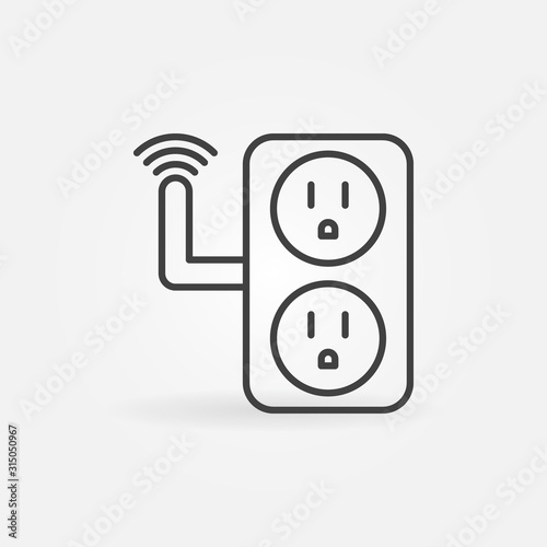 Vector USA smart socket concept outline simple icon or symbol photo