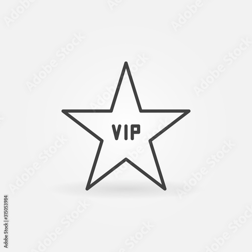 VIP Star vector concept icon or symbol in thin line style