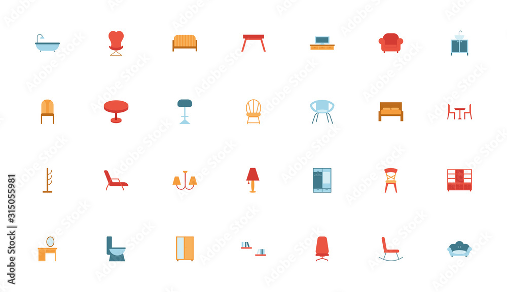 bundle of furniture set icons bundle of furniture set icons