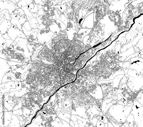 map of the city of Limoges, Haute-Vienne, Nouvelle-Aquitaine, France photo