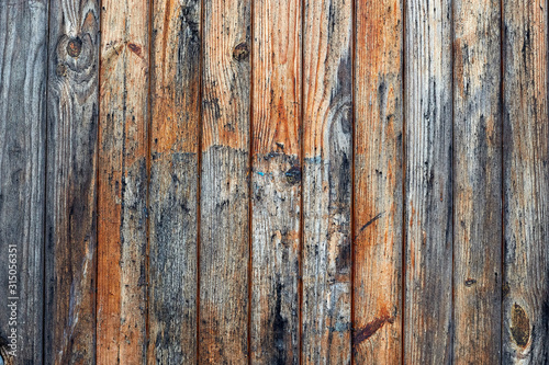 Wooden damaged texture, wallpaper and background, close-up. Grunge rustic design, decoration and exterior or interior details concept