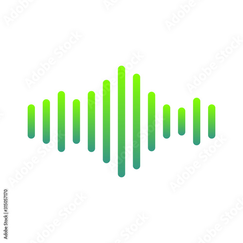Radio wave or sound wave icon vector isolated, electric signal wave icon, sound wave vector icon