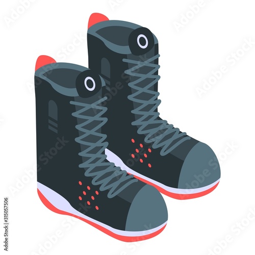 Ski boots icon. Isometric of ski boots vector icon for web design isolated on white background