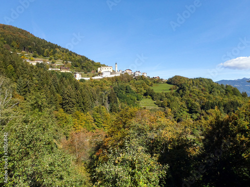 Landscape of the mountains around Levico Terme