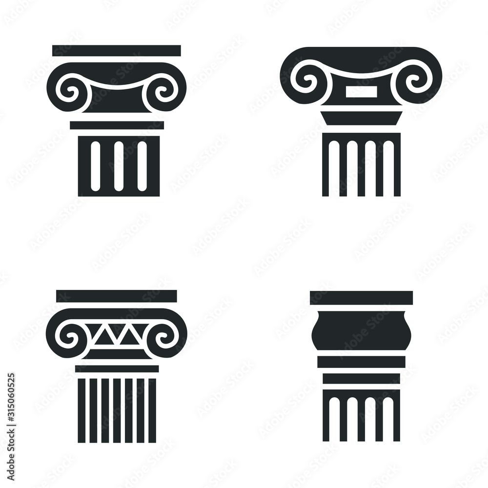 Pillar template color editable. Pillar symbol vector sign isolated on