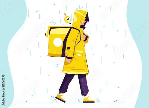 Delivery guy. Character design. Cartoon vector illustration