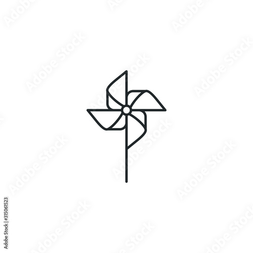 pinwheel Windmill toytemplate color editable. apple fruit symbol vector sign isolated on white background illustration for graphic and web design.