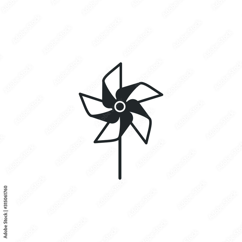 pinwheel Windmill toytemplate color editable. apple fruit symbol vector sign isolated on white background illustration for graphic and web design.