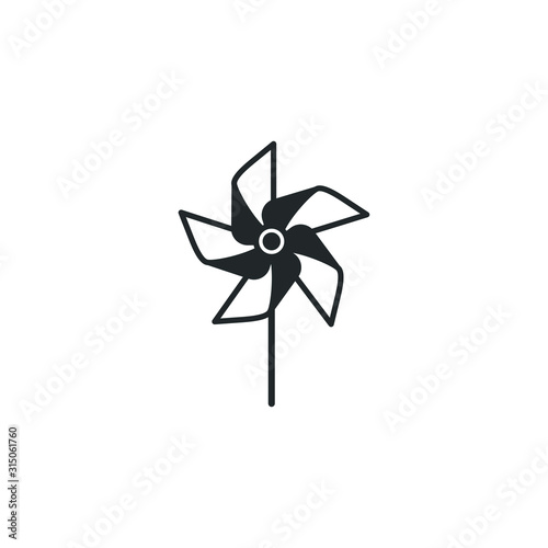 pinwheel Windmill toytemplate color editable. apple fruit symbol vector sign isolated on white background illustration for graphic and web design.