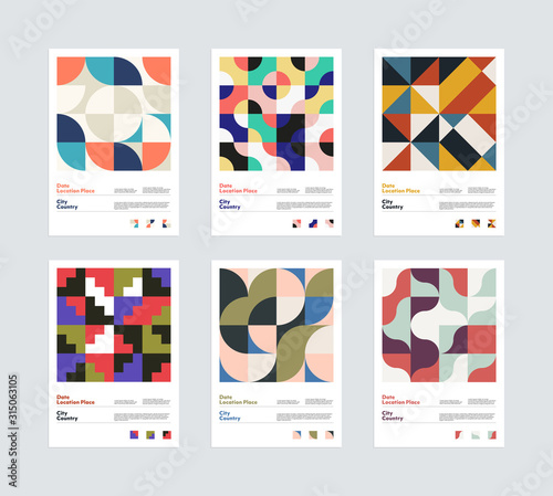 Geometrical Vector Poster Design Template Set