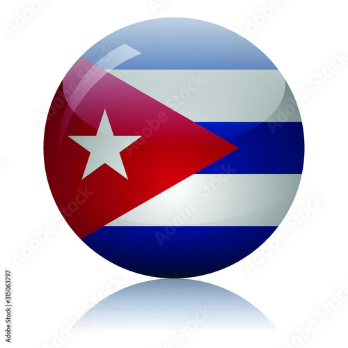 Cuban flag glass icon vector illustration