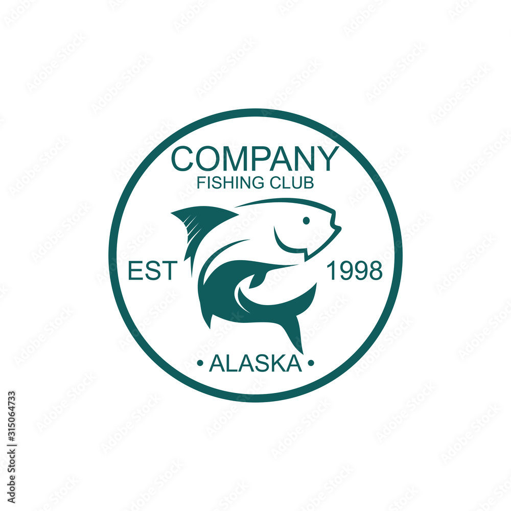 Fishing Club Emblem Logo Design Fishing Club Emblem Logo Design
