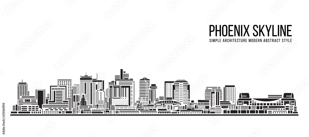 Cityscape Building Simple architecture modern abstract style art Vector Illustration design -  Phoenix city