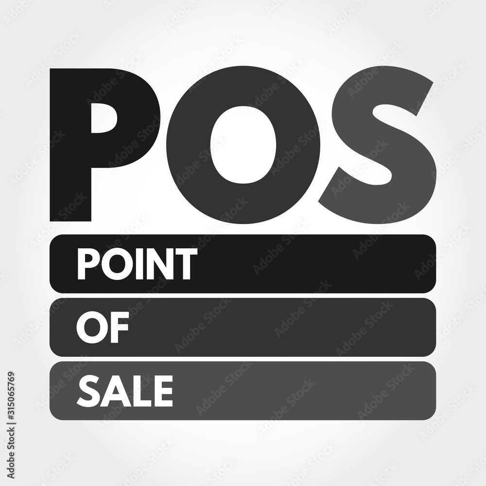 POS - Point of Sale acronym, business concept background POS - Point of Sale acronym, business concept background
