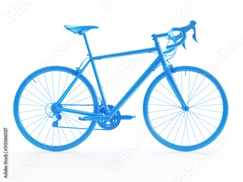 3d rendered object illustration of an abstract blue race bike